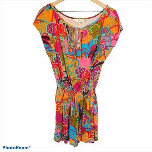Trina Turk Colorful Print Shorts Romper